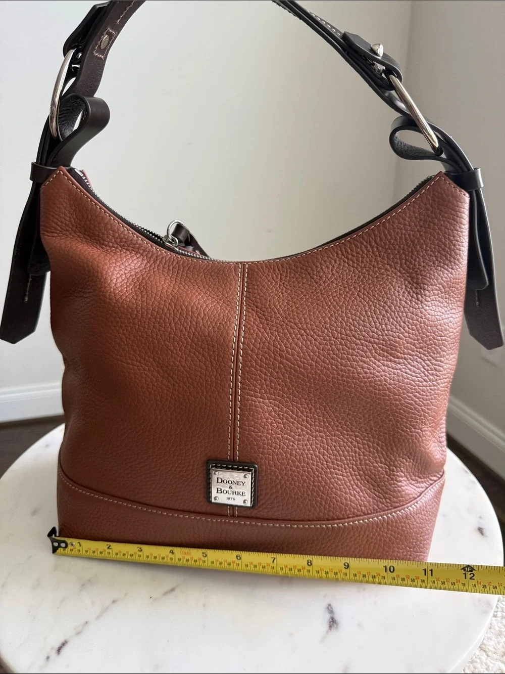 Dooney & Bourke Tan Pebbled Leather Hobo Bag